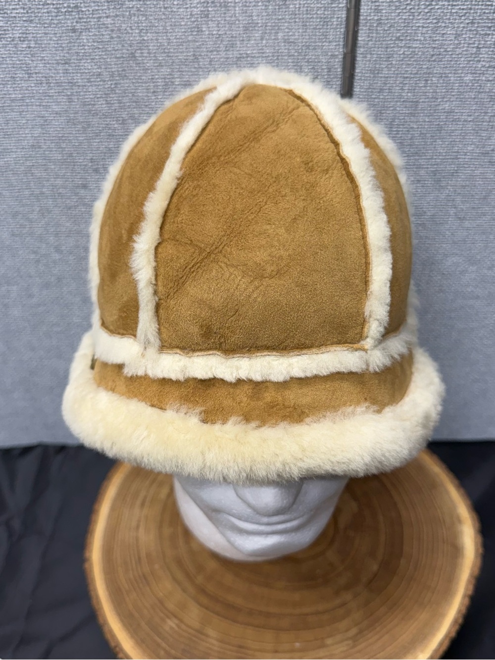 UGG Cream and Camel Sheepskin Lined Hat